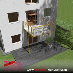 Stehbalkon mit Riffelblechboden, Reling-Geländer 