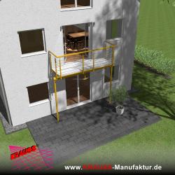 Stehbalkon mit Riffelblechboden, Reling-Geländer 