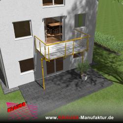 Stehbalkon mit Riffelblechboden, Reling-Geländer 