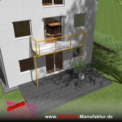 Stehbalkon mit Riffelblechboden, Reling-Geländer 
