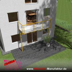 Stehbalkon mit Riffelblechboden, Reling-Geländer 