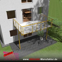 Stehbalkon mit Riffelblechboden, Reling-Geländer 