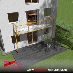 Stehbalkon mit Riffelblechboden, Reling-Geländer 