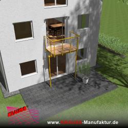 Stehbalkon mit Douglasieboden, Reling-Geländer 