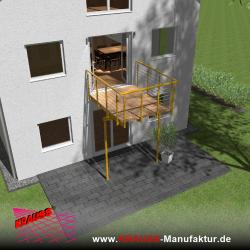 Stehbalkon mit Douglasieboden, Reling-Geländer 