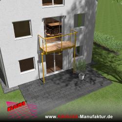 Stehbalkon mit Douglasieboden, Reling-Geländer 