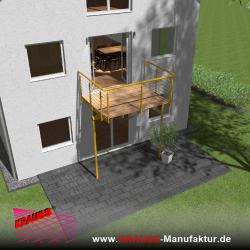 Stehbalkon mit Douglasieboden, Reling-Geländer 
