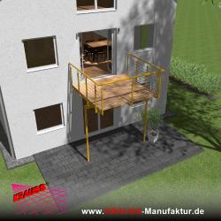 Stehbalkon mit Douglasieboden, Reling-Geländer 