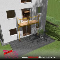 Stehbalkon mit Douglasieboden, Reling-Geländer 