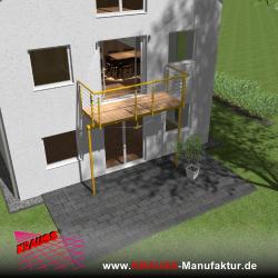 Stehbalkon mit Douglasieboden, Reling-Geländer 