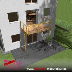 Stehbalkon mit Douglasieboden, Reling-Geländer 