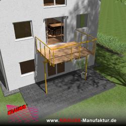 Stehbalkon mit Douglasieboden, Reling-Geländer 