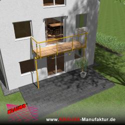 Stehbalkon mit Douglasieboden, Reling-Geländer 