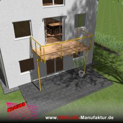 Stehbalkon mit Douglasieboden, Reling-Geländer 