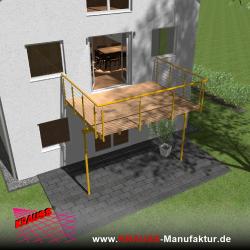 Stehbalkon mit Douglasieboden, Reling-Geländer 