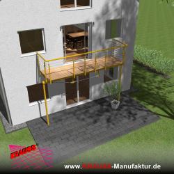 Stehbalkon mit Douglasieboden, Reling-Geländer 