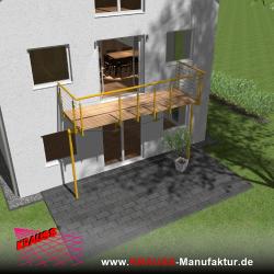Stehbalkon mit Douglasieboden, Reling-Geländer 