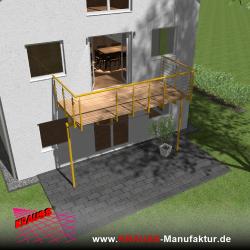Stehbalkon mit Douglasieboden, Reling-Geländer 