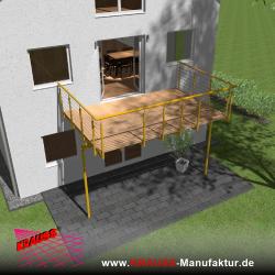 Stehbalkon mit Douglasieboden, Reling-Geländer 