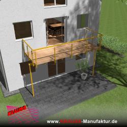 Stehbalkon mit Douglasieboden, Reling-Geländer 