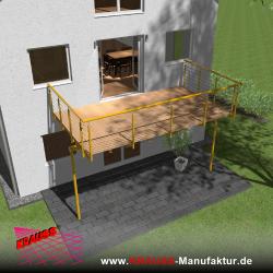 Stehbalkon mit Douglasieboden, Reling-Geländer 