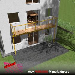 Stehbalkon mit Douglasieboden, Reling-Geländer 