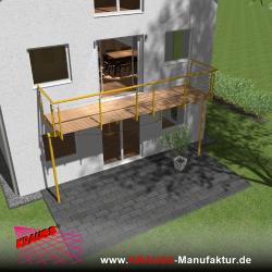 Stehbalkon mit Douglasieboden, Reling-Geländer 