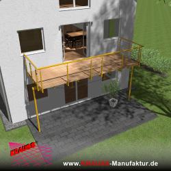 Stehbalkon mit Douglasieboden, Reling-Geländer 