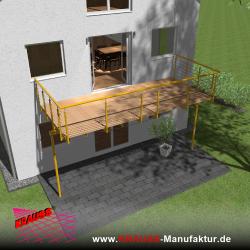 Stehbalkon mit Douglasieboden, Reling-Geländer 