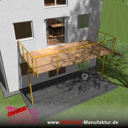 Stehbalkon mit Douglasieboden, Reling-Geländer 
