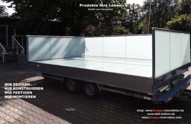 Kranmontage, Schwertransport, Balkon, Glasboden, Glasbrüstung,