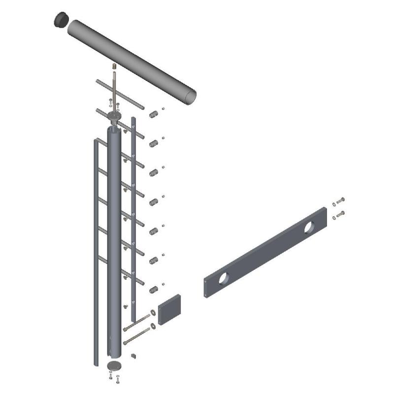Geländerpfosten Seite/Wand 