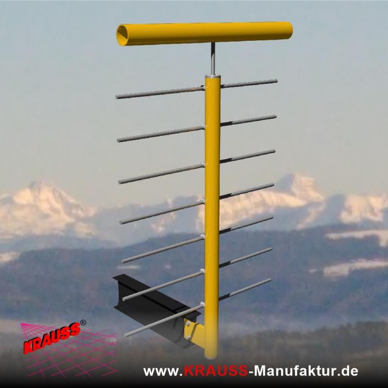 Geländer m. Relingfüllung, Trägermontage Vorne 