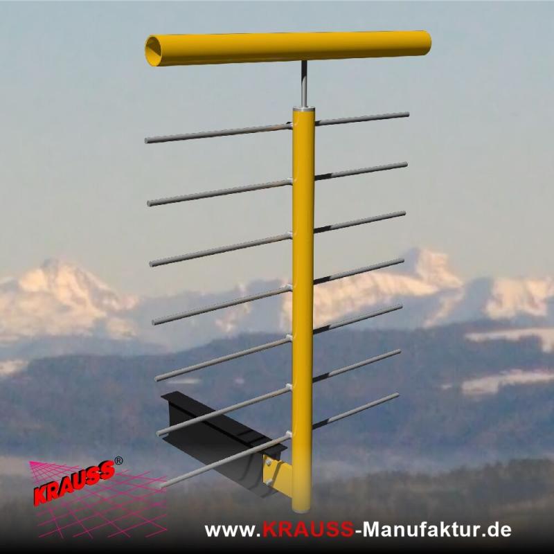 Geländer m. Relingfüllung, Trägermontage Vorne 