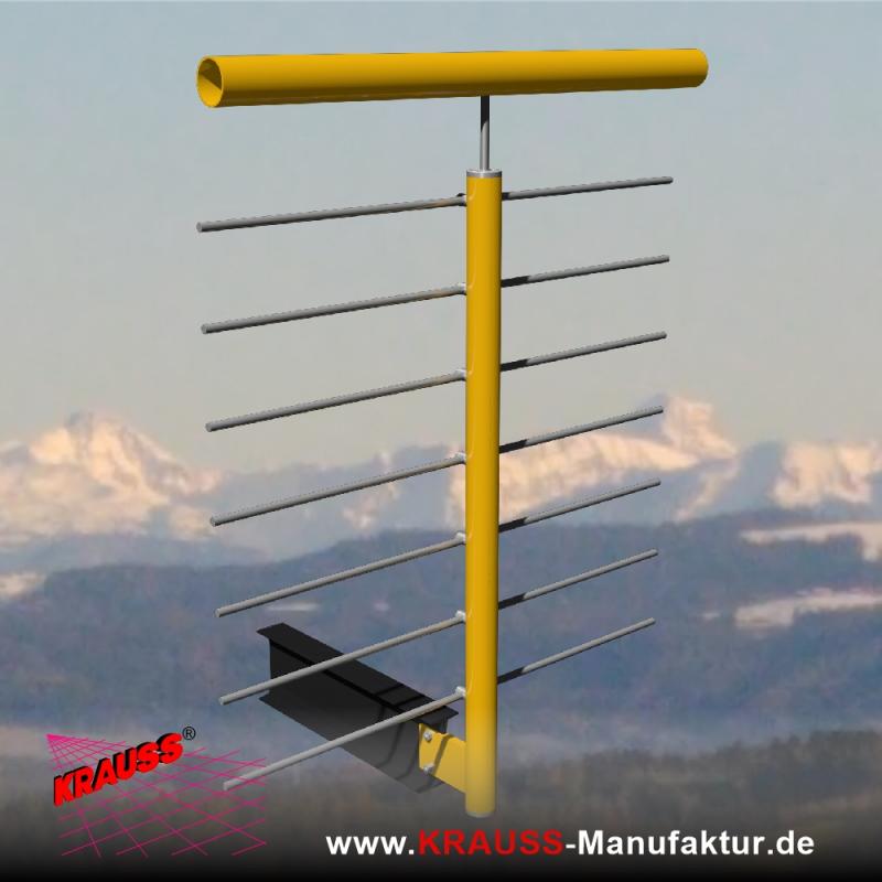 Geländer m. Relingfüllung, Trägermontage Vorne 