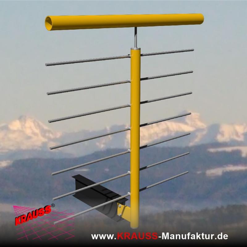 Geländer m. Relingfüllung, Trägermontage Vorne 