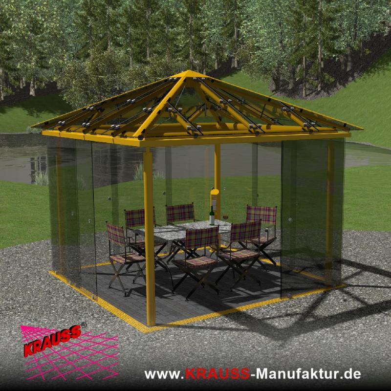 Glas-Pavillon 4-Eck, geschlossen 