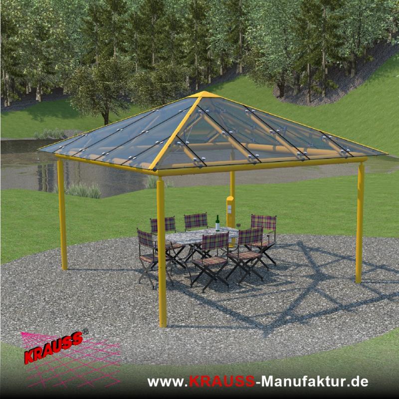 Glas-Pavillon 4-Eck, offen 