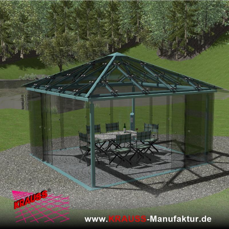 Glas-Pavillon 4-Eck, geschlossen 