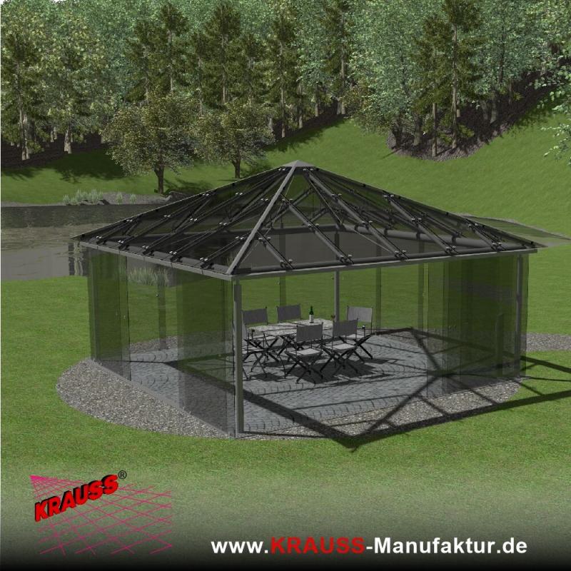 Glas-Pavillon 4-Eck, geschlossen 