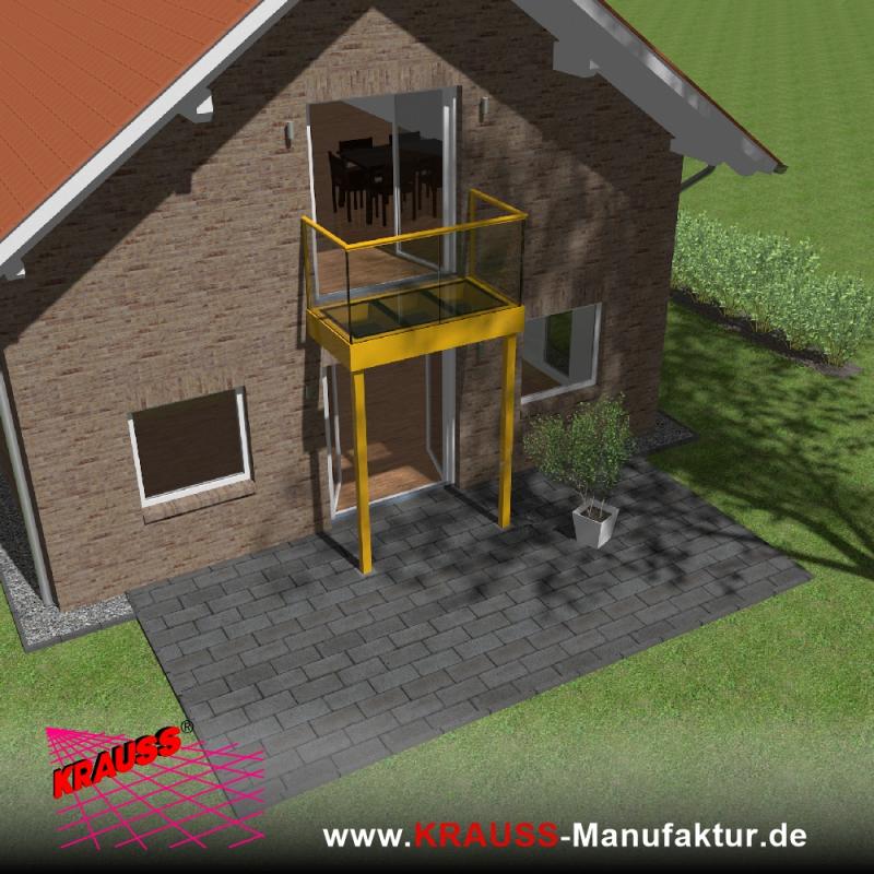 Stehbalkon mit Glasboden und Glasgeländer 